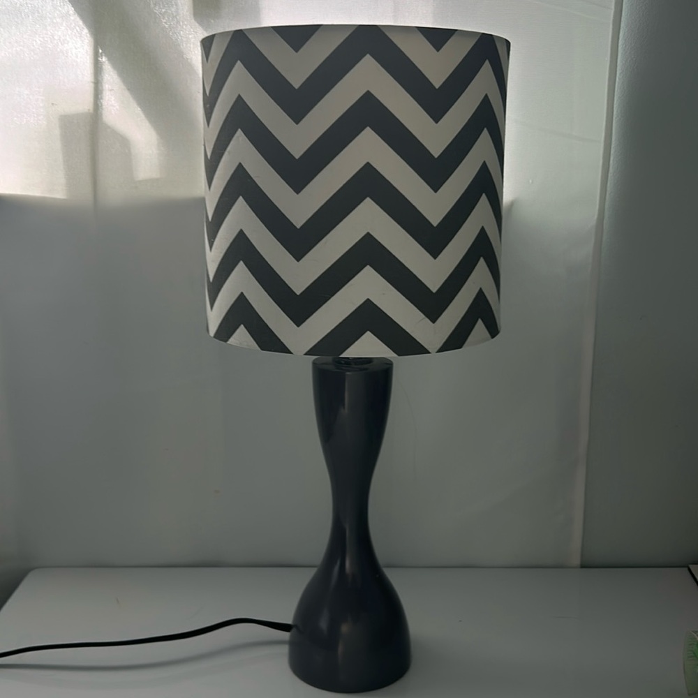 Gray Chevron Lamp